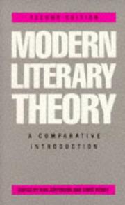 Front cover of Modern literary theory by Ann Jefferson