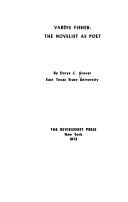 Cover of Vardis Fisher: the novelist as poet by Dorys Crow Grover