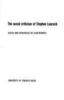 Front cover of The social criticism of Stephen Leacock by Stephen Leacock