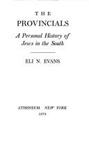 Cover of The Provincials by Eli N. Evans