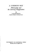 Cover of A common sky by Nuttall, A. D.