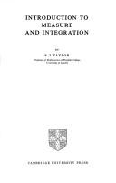 Front cover of Introduction to measure and integration by S. J. Taylor