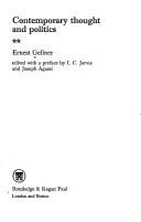 Front cover of Contemporary thought and politics by Ernest Gellner
