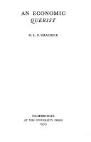 Cover of Ane conomic querist by G. L. S. Shackle