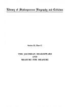 Front cover of The Jacobean Shakespeare and Measure for measure by R. W. Chambers