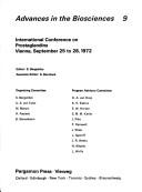 Front cover of International Conference on Prostaglandins, Vienna, September 25 to 28, 1972 by International Conference on Prostaglandins Vienna 1972.