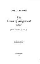 Front cover of The vision of judgement, 1822 by Lord Byron