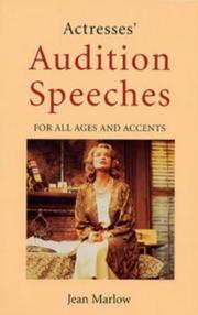 Cover of Actresses' Audition Speeches by Jean Marlow