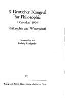 Front cover of Philosophie und Wissenschaft by Philosophen-Kongress, 9th, Düsseldorf 1969