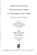 Front cover of Chemical dictionary. Dictionnaire de chimie by J. Fouchier