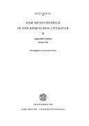 Front cover of Vom Menschenbild in der Römischen Literatur by Erich Burck
