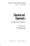 Front cover of Education and opportunity by Gordon M. Seely