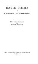 Front cover of Writings on economics by David Hume
