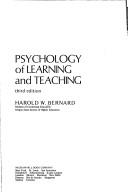 Cover of Psychology of learning and teaching by Harold W. Bernard