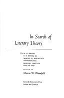 Front cover of In search of literary theory by M. H. Abrams