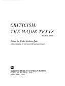 Cover of Criticism: the major texts by Walter Jackson Bate