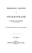 Front cover of Traditionary anecdotes of Shakespeare by John Dowdall