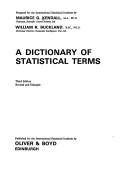 Cover of A dictionary of statistical terms by Maurice G. Kendall