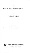 Front cover of A history of England by Charles William Chadwick Oman