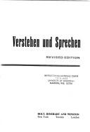 Cover of Verstehen und Sprechen by Helmut Rehder