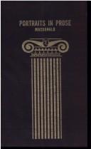 Front cover of Portraits in prose by Macdonald, Hugh