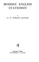Cover of Modern English statesmen by George Robert Stirling Taylor