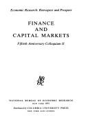 Front cover of Finance and capital markets by Fiftieth Anniversary Colloquium New York 1970.