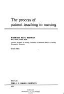 Front cover of The process of patient teaching in nursing by Barbara Klug Redman