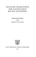 Cover of Deutsche Dramaturgie vom Naturalismus bis zur Gegenwart by Benno von Wiese