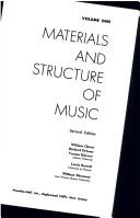 Front cover of Materials and structure of music by William Christ
