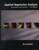 Front cover of Applied regression analysis for business and economics by Terry E. Dielman