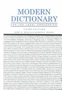 Front cover of Modern Dictionary for the Legal Profession by Gerry W. Beyer