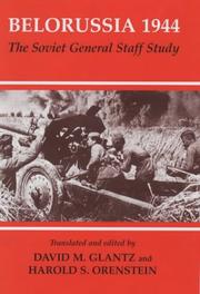 Cover of Belorussia 1944 by David M. Glantz