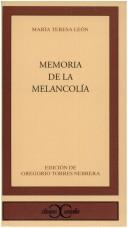 Cover of Memoria de la melancolía by María Teresa León