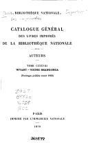 Cover of Catalogue général des livres imprimés de la Bibliothèque nationale by Bibliothèque nationale de France.