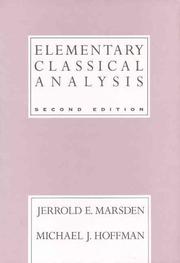 Cover of Elementary classical analysis by Jerrold E. Marsden