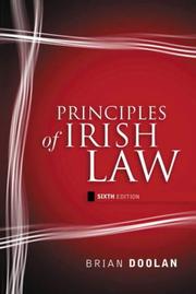 Front cover of Principles of Irish law by Doolan, Brian.