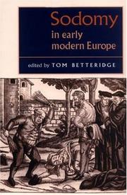Cover of Sodomy in Early Modern Europe by Tom Betteridge