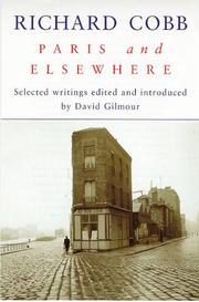 Cover of Paris and elsewhere by Richard Cobb