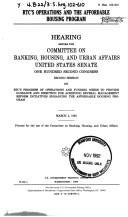 Front cover of RTC's operations and the Affordable Housing Program by United States. Congress. Senate. Committee on Banking, Housing, and Urban Affairs.