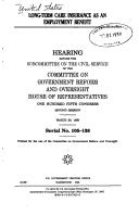 Cover of Long-term care insurance as an employment benefit by United States. Congress. House. Committee on Government Reform and Oversight. Subcommittee on Civil Service.