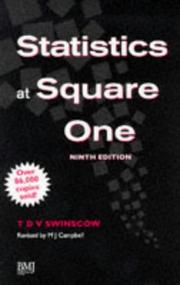 Front cover of Statistics at square one by T. D. V. Swinscow