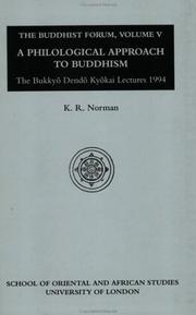Front cover of A philological approach to Buddhism by K. R. Norman