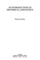 Front cover of An introduction to historical linguistics by Terry Crowley