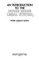 Front cover of An Introduction to the Hong Kong Legal System by Peter Wesley-Smith