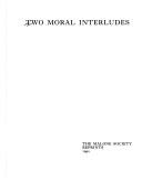 Cover of Two moral interludes by Peter Happé