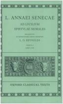 Front cover of Ad Lucilium Epistulae Morales: Volume I by Seneca the Younger