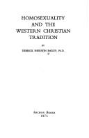 Front cover of Homosexuality and the Western Christian tradition by Derrick Sherwin Bailey