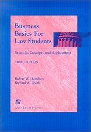 Front cover of Business basics for law students by Robert W. Hamilton