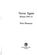 Cover of Never again by Peter Hennessy